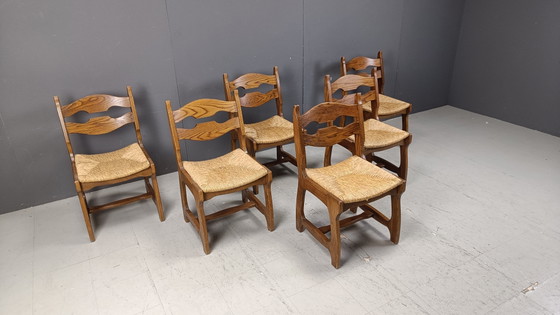 Vintage oak and wicker dining chairs, 1960s – Wood, Mid Century Modern (photo 2 of 10)