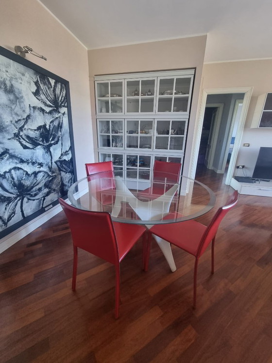Tavolo Molteni + 4 sedie Ernestomeda – Set da pranzo, Glass, Leather (photo 4 of 5)