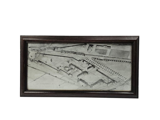 Lithographie - Conception d'une caserne sur le Vlijmensweg à Bois-le-Duc - Corps des ingénieurs de l'armée de Breda - 1939