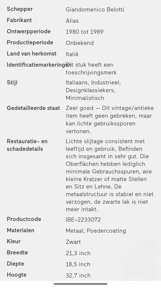 ALIAS design chair (Italian)