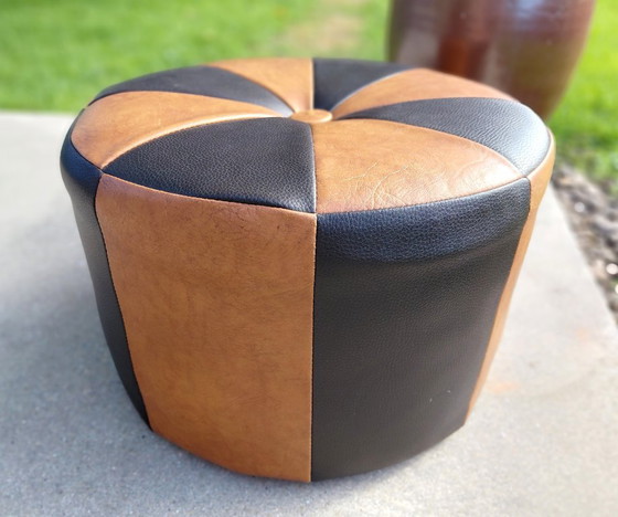 Meraviglioso pouf patchwork vintage anni settanta! – Vintage Amore, Poggiapiedi e pouf, Skai (photo 8 of 8)
