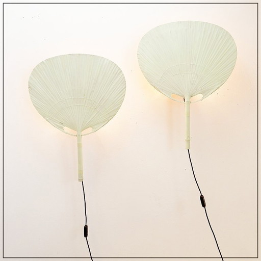 Pair of Uchiwa III sconces by Ingo Maurer for M Design, 1970s