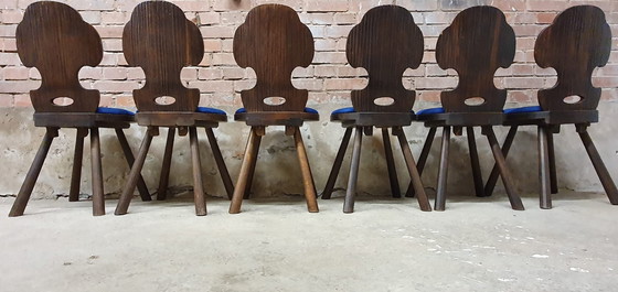 Image 1 of 6 brutalistische Manoir-Stühle mit großem Fuß