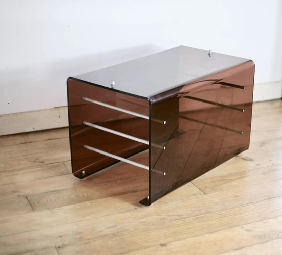 Image 1 of Gerookt plexiglas 70s salontafel