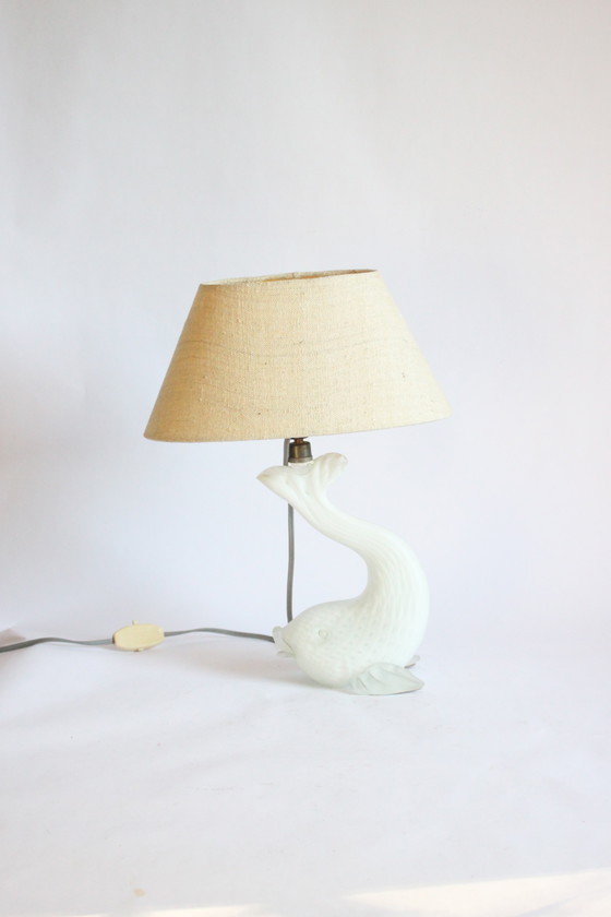 Image 1 of Visvormige Murano glazen tafellamp, Italië 1950