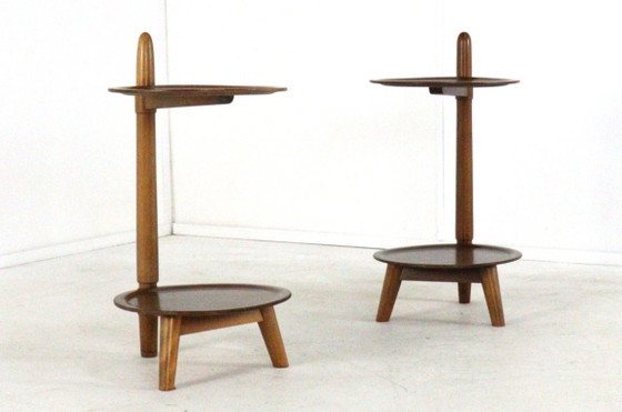 Image 1 of Set van 2 Edmund Jørgensen voor Patent ANM bijzettafeltje / nachtkastjes vintage Deens