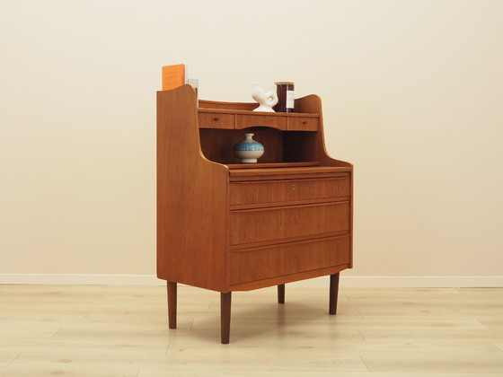 Danish Teak Secretary Desk with Hutch and Pull-Out Writing Surface, 1970s – Storage cabinet, Wood (photo 6 of 17)