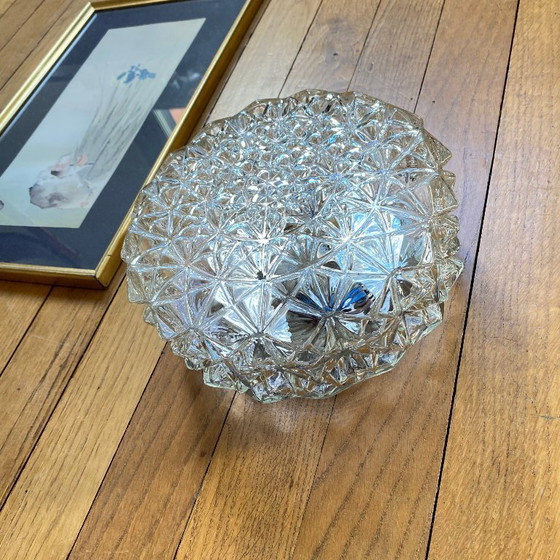 Image 1 of Lampada da parete/soffitto in vetro vintage degli anni '70 o '80