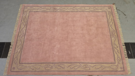 Image 1 of Tappeto orientale moderno e contemporaneo in lana, fatto a mano, colore rosa, dimensioni 252x345 cm.