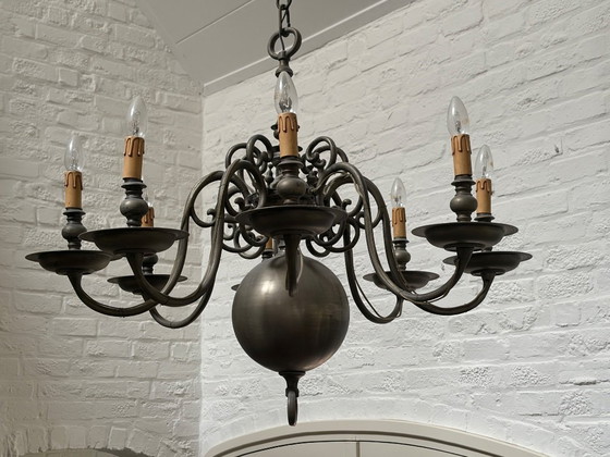 Image 1 of Grote kroonluchter, vertint brons