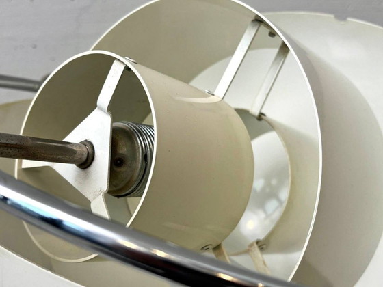 Image 1 of Suspension Multi Lite avec anneau chromé, conçue par Louis Weisdorf pour Lyfa, Danemark, années 1960