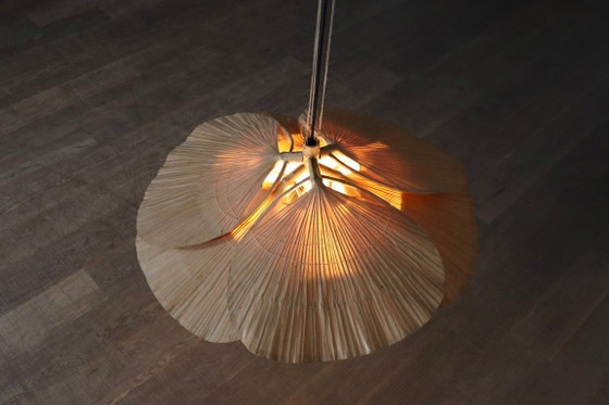 Image 1 of Uchiwa Hana II kroonluchter van Ingo Maurer voor Design M, jaren 70.