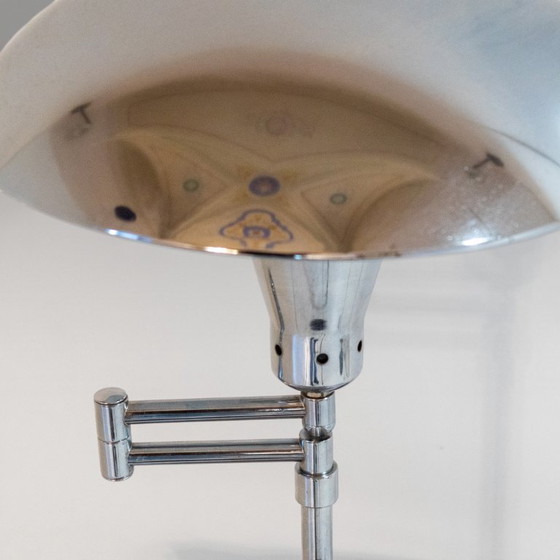 Image 1 of 1x Bauhaus Chromed Desk Lamp with Adjustable Lampshade, Italy 1950s