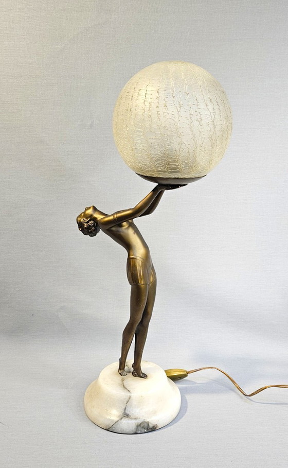 Image 1 of Table lamp - Patinated bronze-colored metal - Table lamp 'Dancer'