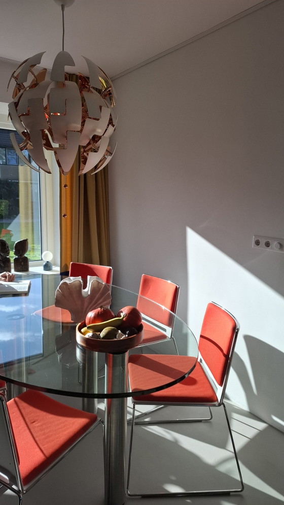6 x LaFilò Stackable Chairs Designed by Basaglia & Natalia Rota Nodari Italy – Dining chairs, Plastic, Textile (photo 4 of 5)