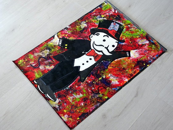 Pittura Pop Art, di Dagebert Duck Monopoly man, CB, Dipinti e disegni, Tela, Rosso (foto 5 di 10)