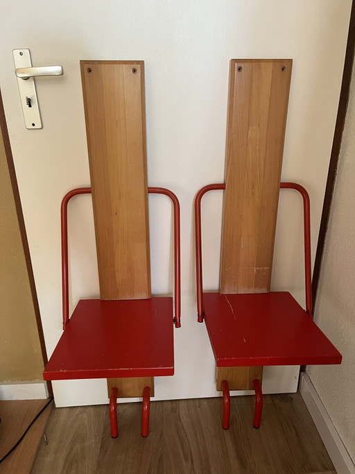 RARE IKEA SOLID WOODEN & STEEL VIGAR FOLDING CHAIR, 1993


