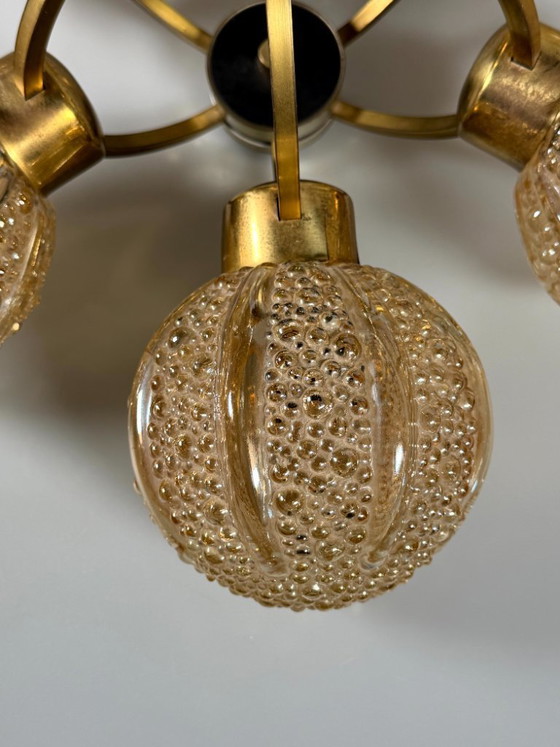 Image 1 of Lámpara de araña Sputnik de 6 luces, años 60/70, diseño de cristal Kaiser Leuchten