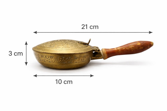 Image 1 of Vintage messing tabaksdoos & Silent Butler - India 869 - jaren 1950