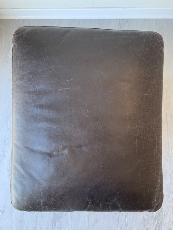 Image 1 of Repose-pieds/pouf en cuir Leolux – original avec étiquette et numéro de série