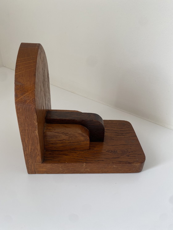 Image 1 of Art deco wooden bookends - Amsterdam school - Vintage