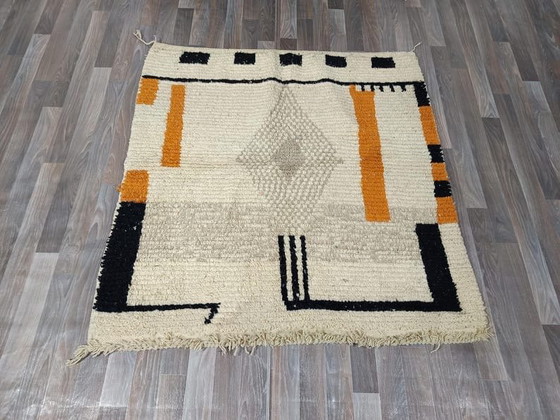 Alfombra tradicional marroquí cuadrada con coloridos estampados, 200 x 200 cm. – Aime Té, Wool (photo 4 of 5)
