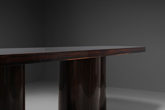 Image 1 of Excepcional consola/bifurcador de ambientes de madera de zebrano/cebrano, fabricado en Italia, década de 1970