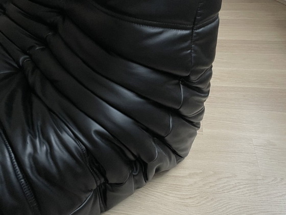 Image 1 of Identical Replica Ligne Roset Togo Sofa – Black Leather – 100% Italian Leather