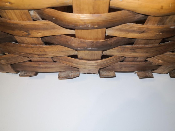 Image 1 of Zeldzame antieke retro vintage houten mand / 20e eeuw