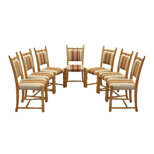 Set di Sedie da Pranzo di Henning Kjærnulf, Struttura in Rovere Massiccio, Danimarca, anni '60