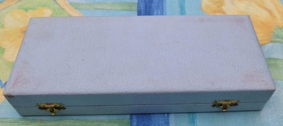 Image 1 of Doos/kist 2 art deco verzilverd bestek jaren 60 zilversmid François Frionnet vintage