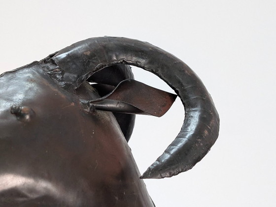 Image 1 of Set di utensili da camino brutalista a forma di ariete in metallo forgiato a mano, stile Lalanne