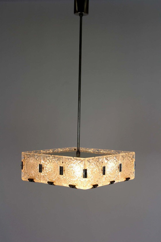 Image 1 of Vintage Sculptural Glass Pendant Lamp attributed to Kamenický Šenov, 1970s