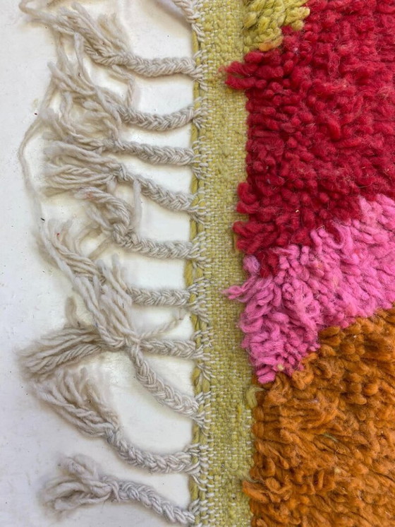 Image 1 of Off-white Moroccan rug with colorful patterns, 250cm x 150cm