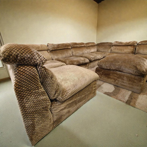 Image 1 of Canapé modulable en velours des années 70, modèle XL, style vintage milieu du siècle