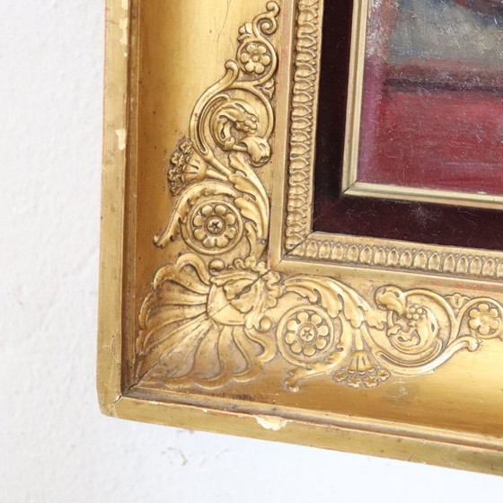 Image 1 of Girl Lying Down, Oil Painting on Board signed A Villa, Italy Late 19th Century