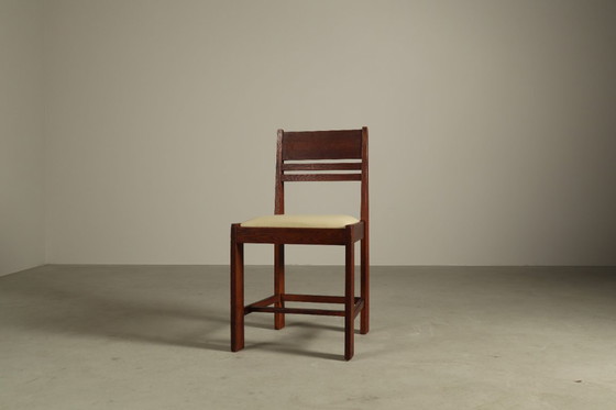 Image 1 of Satz von 4 Esszimmerstühlen aus Eiche der Haager Schule, ca. 1925–1935