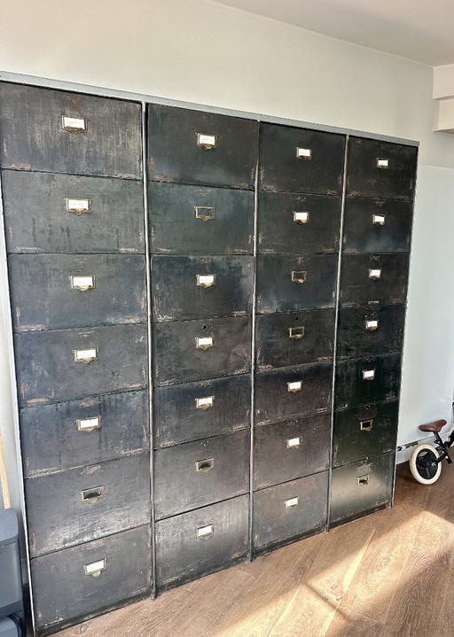 Mooie vintage metalen archiefkast – opbergkast