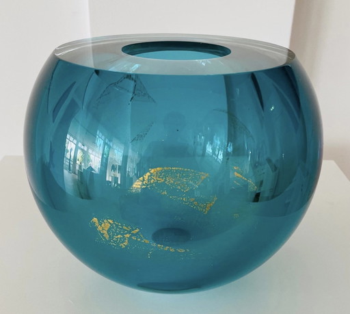 Large Unique glass object “AQUA” by George Broft 6.3 kilos! 