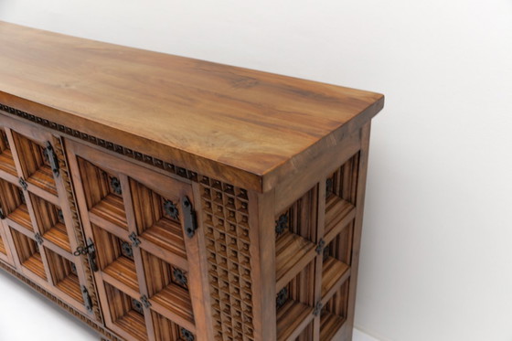 Image 1 of Large Solid Brutalist Rustic 3D Sideboard, 1960s