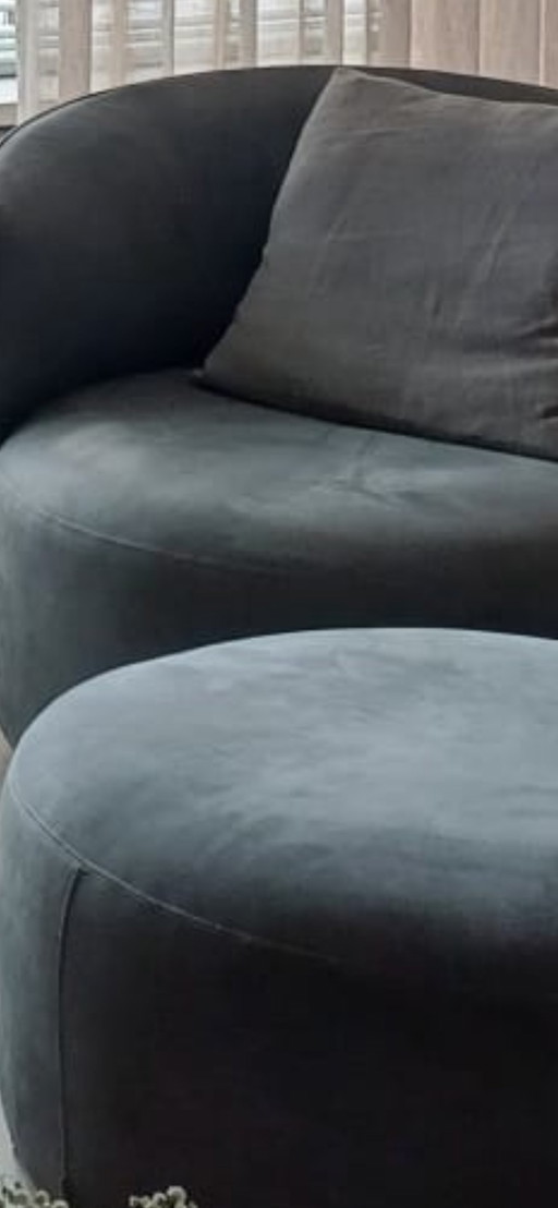 2 x Piet Boon Fauteuil 'Jane' + 1x Poof 'Jane'