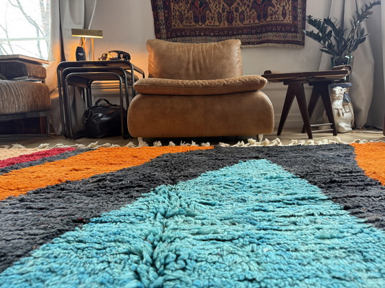 Image 1 of Tappeto postmoderno dal design astratto degli anni '80 – 332 × 205 cm – Marocco