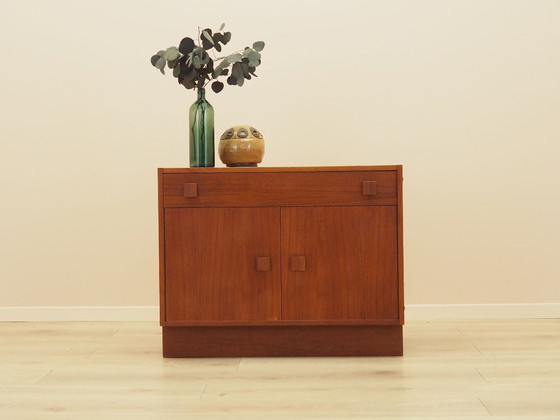 Mobile danese impiallacciato con cassetto e anta a ribalta, anni '60 – Armadi contenitori, Legno (photo 2 of 14)
