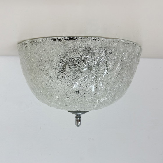 Image 1 of Vintage ijsglazen plafondlamp, 1970
