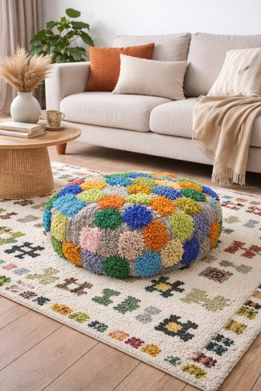 Handgefertigter Berber-Pouf