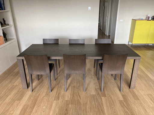 Table Arco Essenza avec 6 chaises Arco Flex