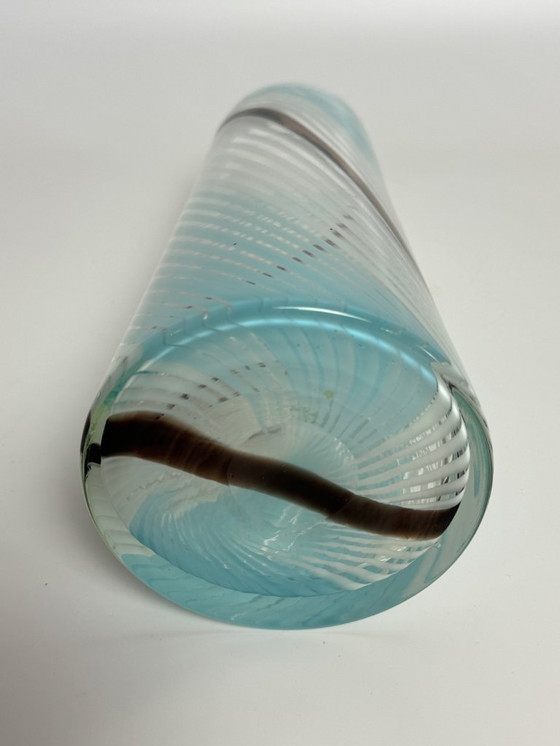Image 1 of Murano Crystal Glass Italian Vase 'A Trina' Designed by Dino Martens for Aureliano Toso. Italy 1970s.