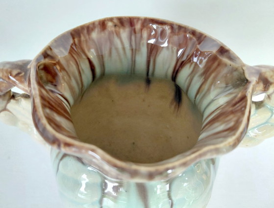 Bay Keramik Vase, Pastel Drip Glaze, WGP 1950s, Ceramic, Brown (photo 5 of 10)
