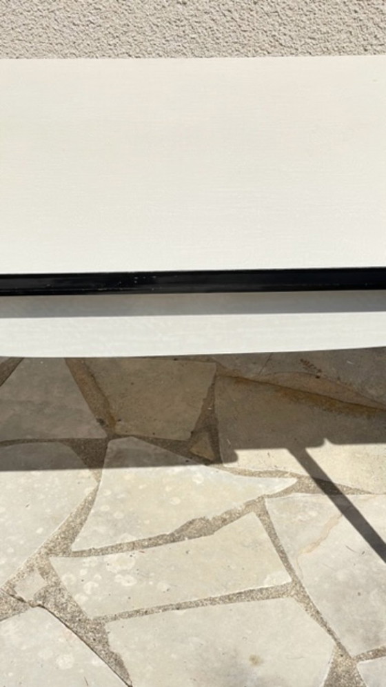 Image 1 of Table Bureau en formica à 2 rallonges vintage