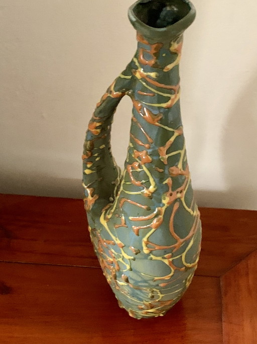 Sculptural Italian Ceramic Pitcher Vase — For Antoniazzi, C. 1950 (Impeccable Condition) – vazen (photo 2 of 15)